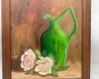 Bodegón de arte original de época, enmarcado y firmado, 16,5 x 18,5 pulgadas, Doug Moses III