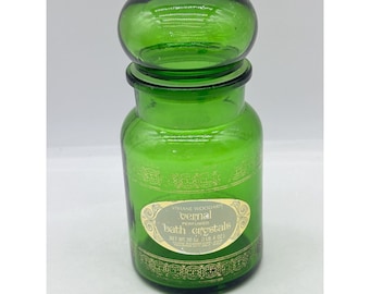 Bubble Top Viviane Woodard Glass Bath Crystals Apothecary Jar Green Gold Belgium