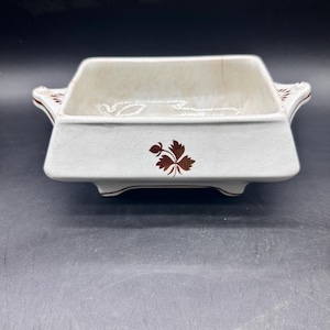 Antique Shaw & Sons England Ironstone Copper Luster Tea Leaf Serving Dish READ