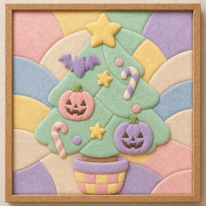 Kinusaiga Tree Pattern | All-Season Quilted Patchwork Design | Halloween Christmas Autumn | Digital Download JPG PNG