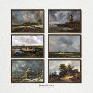 Vintage 1958 Jacob van Ruisdael “Wheatfields” Landscape Art Print Vintage 1958 Jacob van Ruisdael “Wheatfields” Landscape Art Print