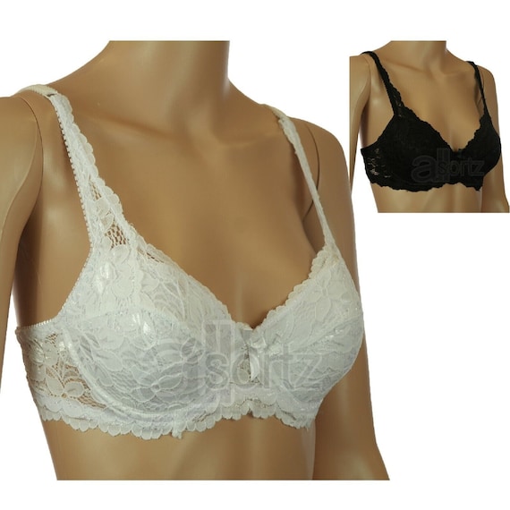 Brand New BEAUFORME Ladies Girls Non Padded Bra Underwired Lace Marlon  Designer, Colour Black and White 