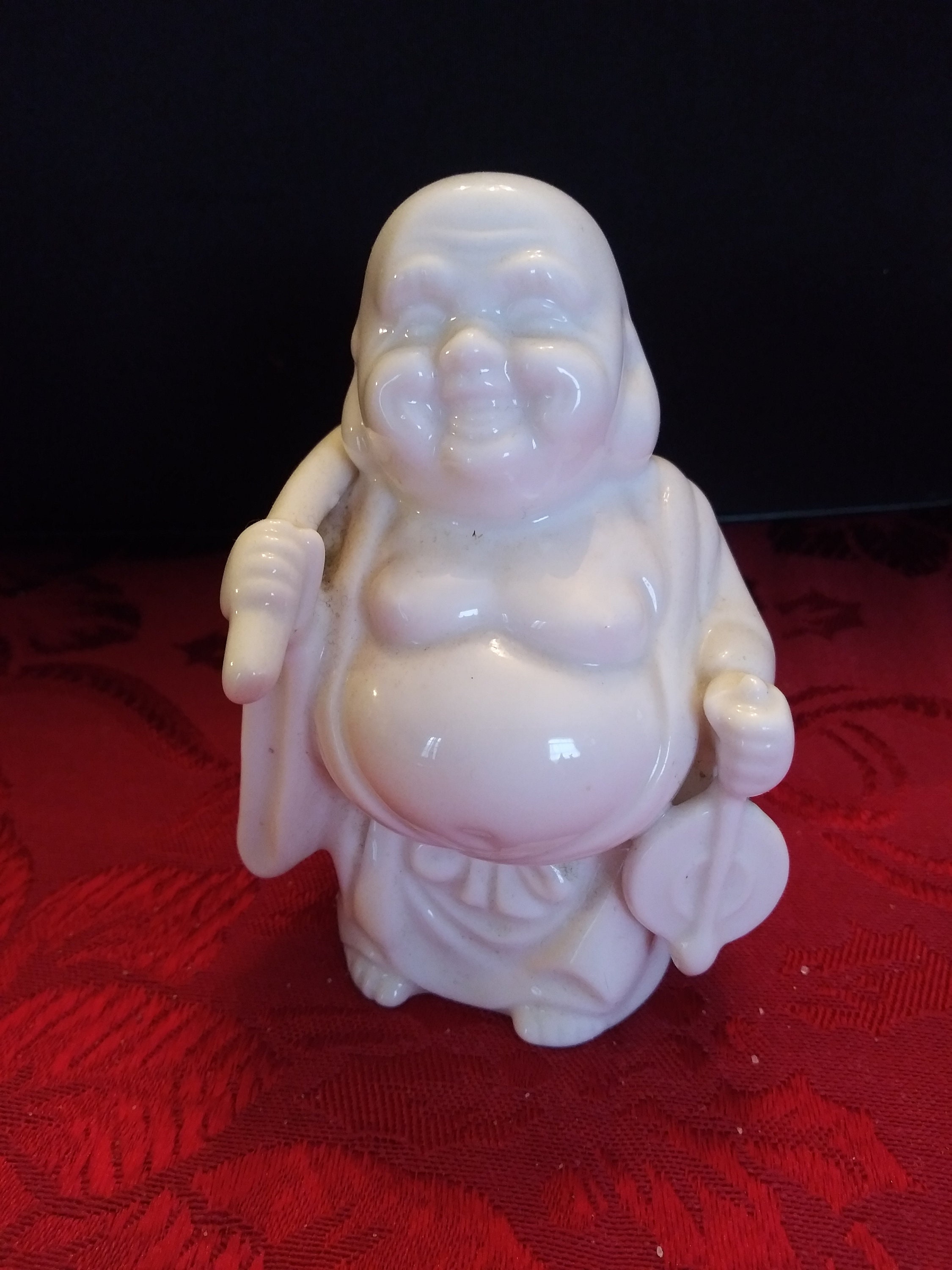 White Porcelain Buddha Figurine Etsy