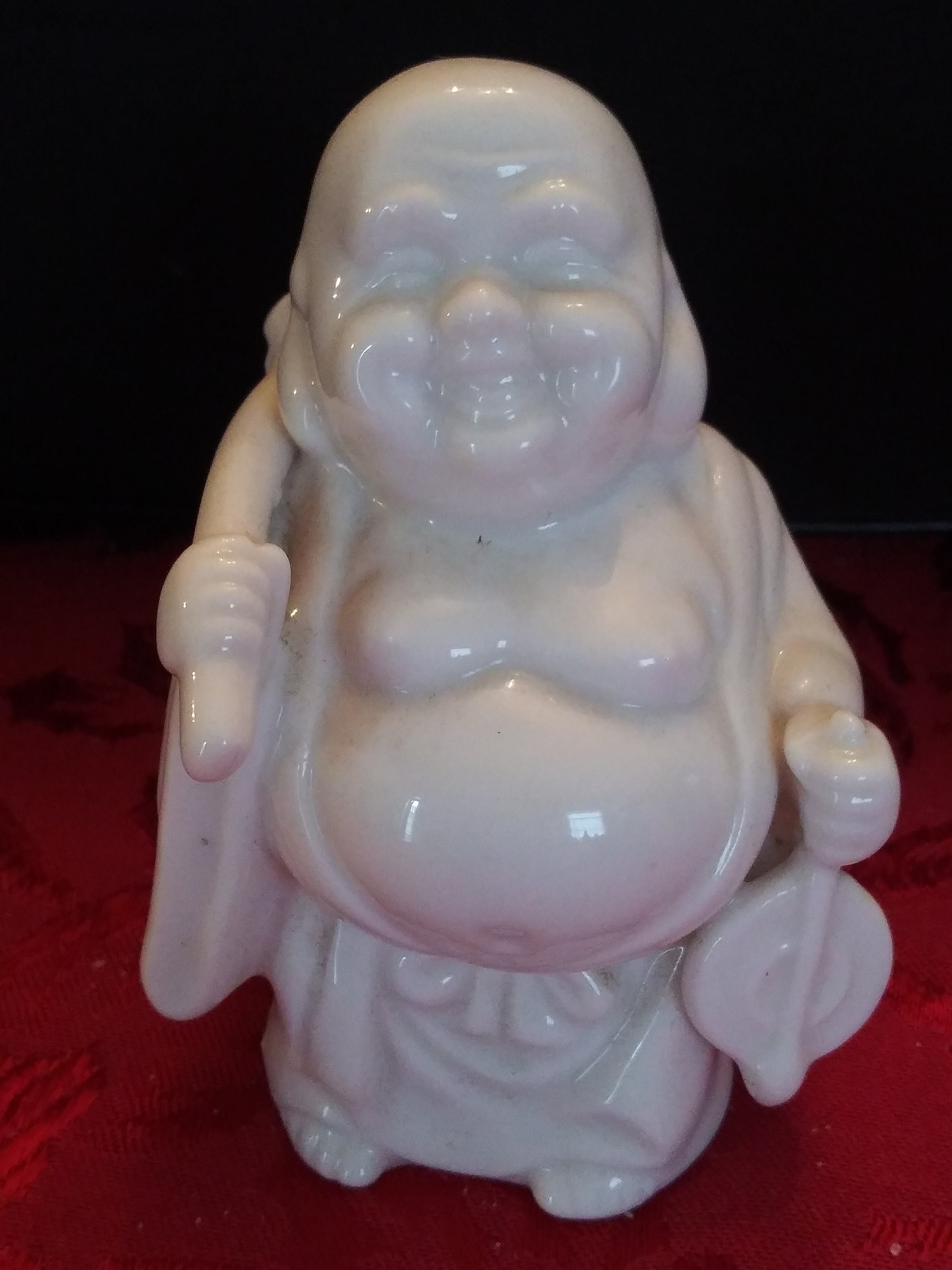 White Porcelain Buddha Figurine Etsy