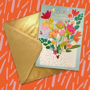 Carte d'anniversaire enveloppe florale image 5