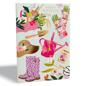 Carte d'anniversaire jardinage féminin image 2