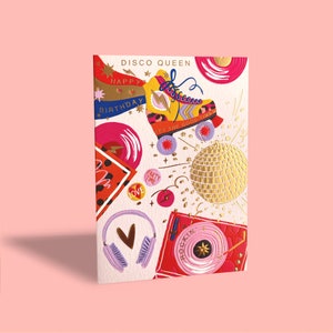 Carte d'anniversaire Reine disco image 1