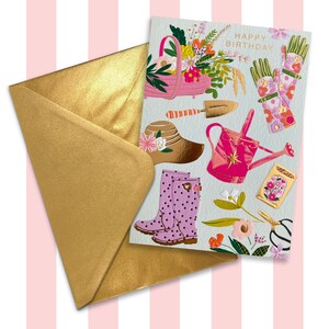 Carte d'anniversaire jardinage féminin image 3