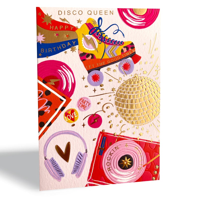 Carte d'anniversaire Reine disco image 3
