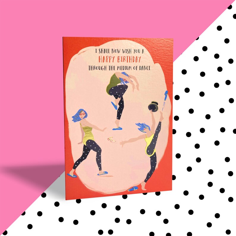 Carte d'anniversaire À travers le milieu de la danse image 1