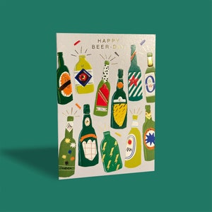 Carte d'anniversaire de bouteilles de bière image 1