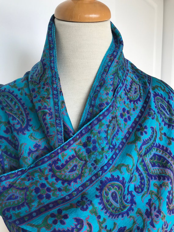 Beautiful Rectangular Silk Scarf - image 8