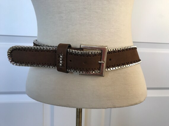 NANNI Milano Leather Suede and Metal Belt, Made in Italy, 95/38 - Etsy