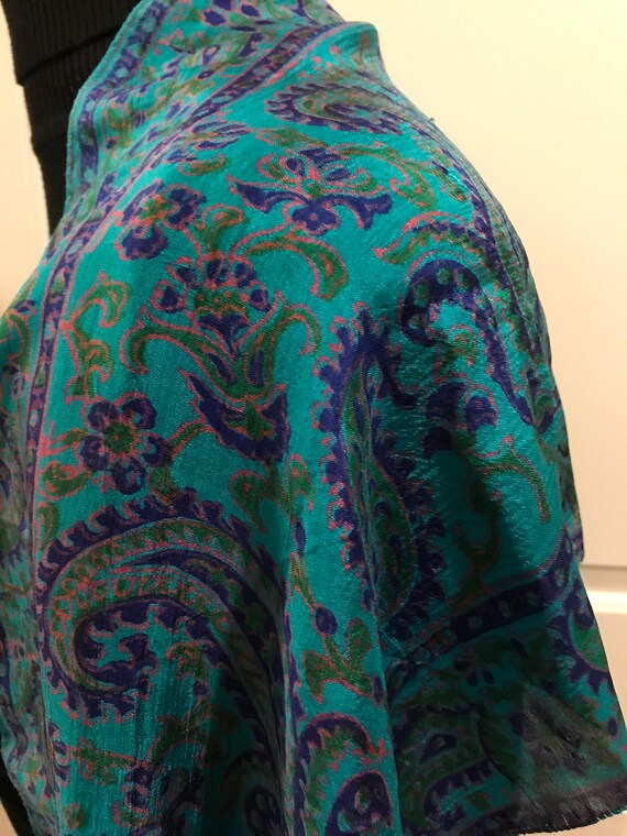 Beautiful Rectangular Silk Scarf - image 7
