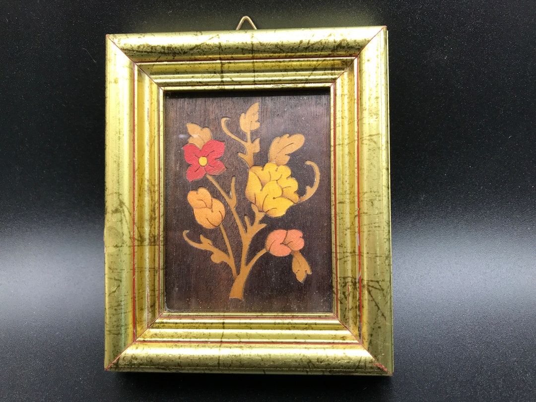 Vintage Wood Inlay Picture Made in Italy Etsy