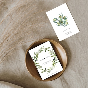 Wedding Invite Einladung Save the Date Minimal Olives Green Nature Green