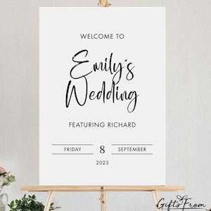 Personalised wedding welcome signs. We design your wedding sign for free with this purchase.