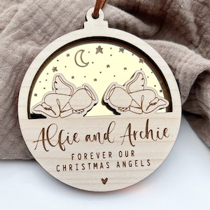 Twin loss Christmas memorial, Loss of twin&#39;s memorial gift, Baby loss gift, Stillbirth memorial gift, Baby memorial ornament, In memory gift