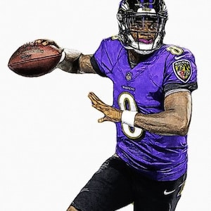 Lamar Jackson Throwing Football Digital Art