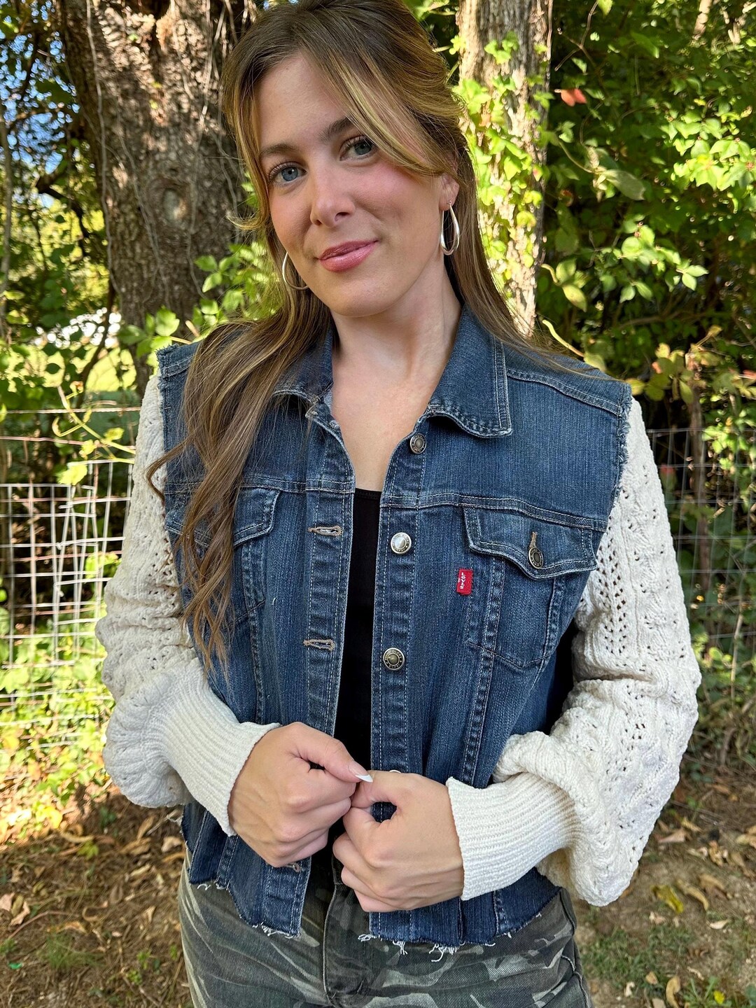 Reworked Jean Jacket X Sweater Sleeves - Etsy