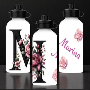 Presente personalizado com carta floral | ESCOLHA garrafa de água OU caneca OU conjunto