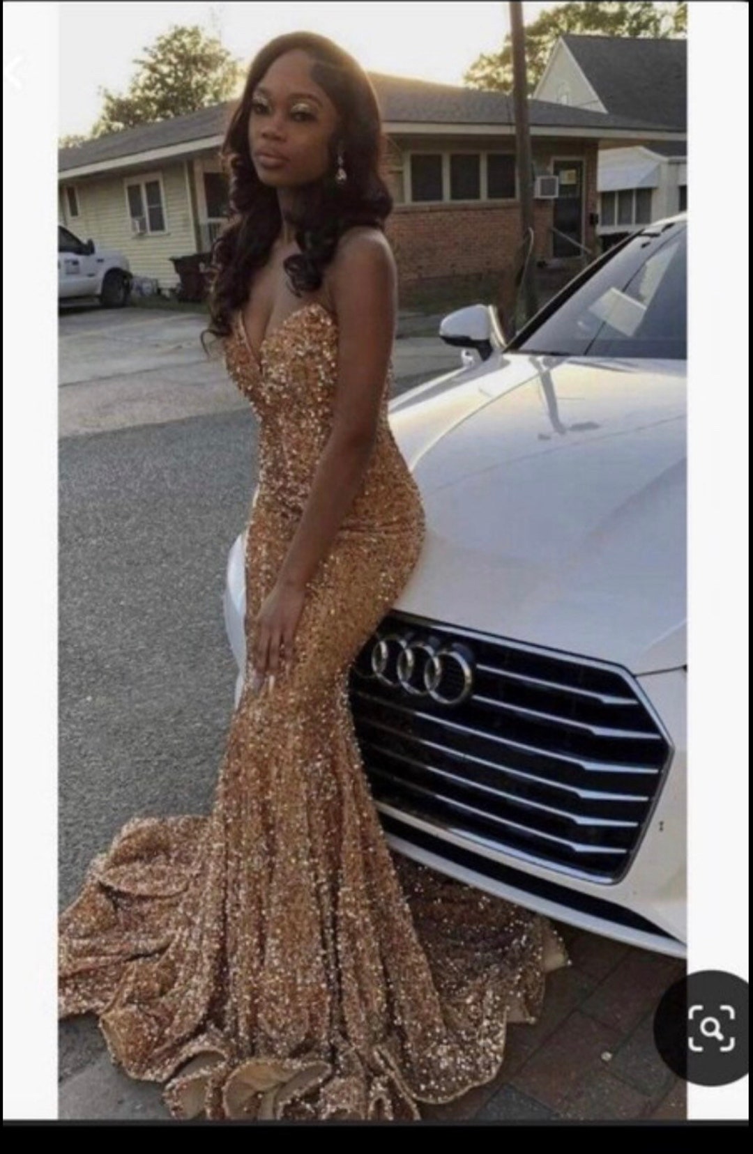 Gold velvet tube top party dress