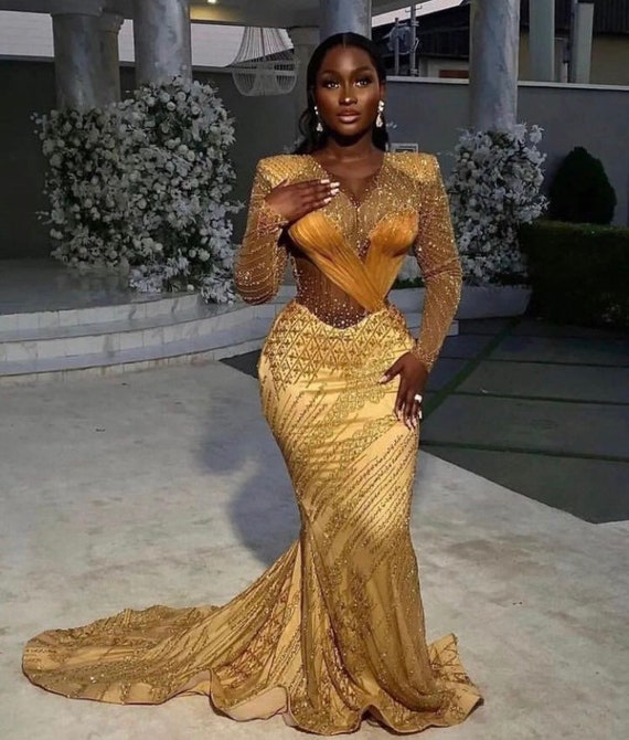 Gold Gown|Sleeveless|Wedding Dress|Lease Now - Ayrela