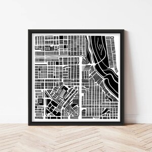Abstracte kaart | Abstracte stadsplattegrond | Illustratie van een stadsplattegrond | Kunstdruk | Stadsplattegrond | Handgetekende abstracte kaart | Wandprint | Huisdecoratie