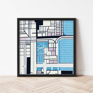 Abstrakte Karte | Abstrakter Stadtplan | Bunte Karte | Kunstdruck | Stadtplan | Abstrakter Stadtplan von New York | Abstrakte Wand