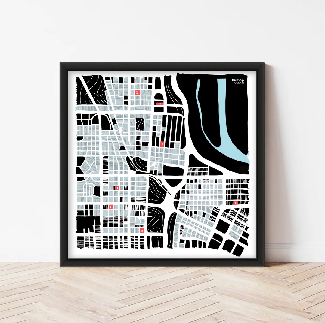 Abstract Map Abstract City Map City Map Illustration Art Print City Map ...