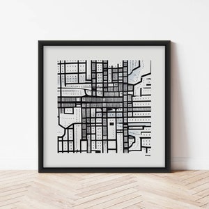 Abstracte kaart | Abstracte stadsplattegrond | Kleurrijke kaart | Kunstdruk | Stadsplattegrond | Abstracte NY-stadskaart | Abstracte muurprint | Huisdecoratie