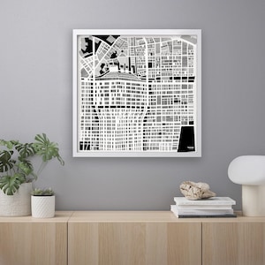 Mailand-Karte | Abstrakter Stadtplan | Stadtplanillustration | Kunstdruck | Torre Velasca-Karte | Handgezeichnete abstrakte Karte | Wanddruck | Wohnkultur