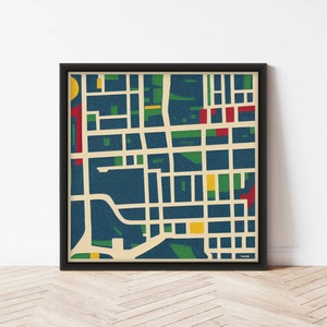 Abstrakte Karte | Abstrakter Stadtplan | Bunte Karte | Kunstdruck | Stadtplan | Abstrakter Stadtplan von New York | Abstrakte Wand