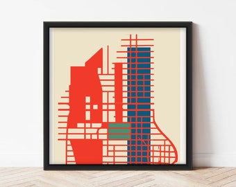 Abstract map | Abstract city map | Colorful map | Art print | City map | Abstract Chicago city map | Abstract wall print | Home decor