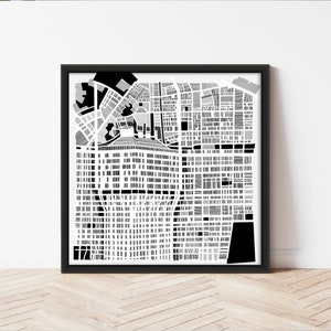 Mailand-Karte | Abstrakter Stadtplan | Stadtplanillustration | Kunstdruck | Torre Velasca-Karte | Handgezeichnete abstrakte Karte | Wanddruck | Wohnkultur