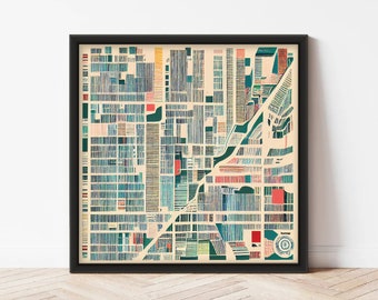 Abstract map | Abstract city map | Colorful map | Art print | City map | Abstract NY city map | Abstract wall