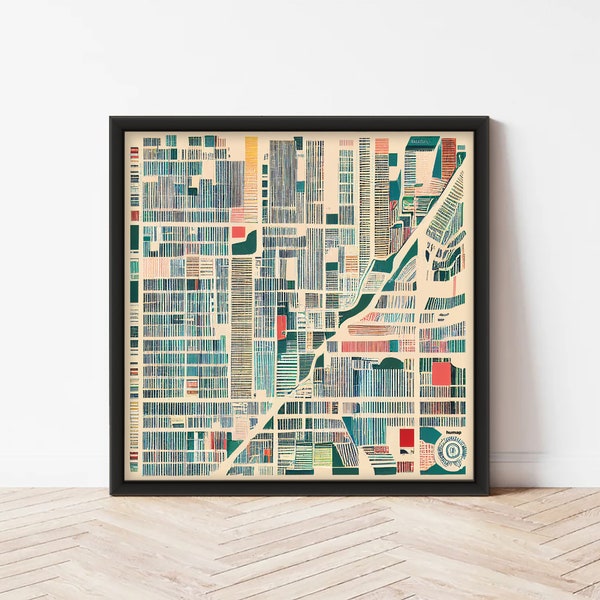 Abstract map | Abstract city map | Colorful map | Art print | City map | Abstract NY city map | Abstract wall