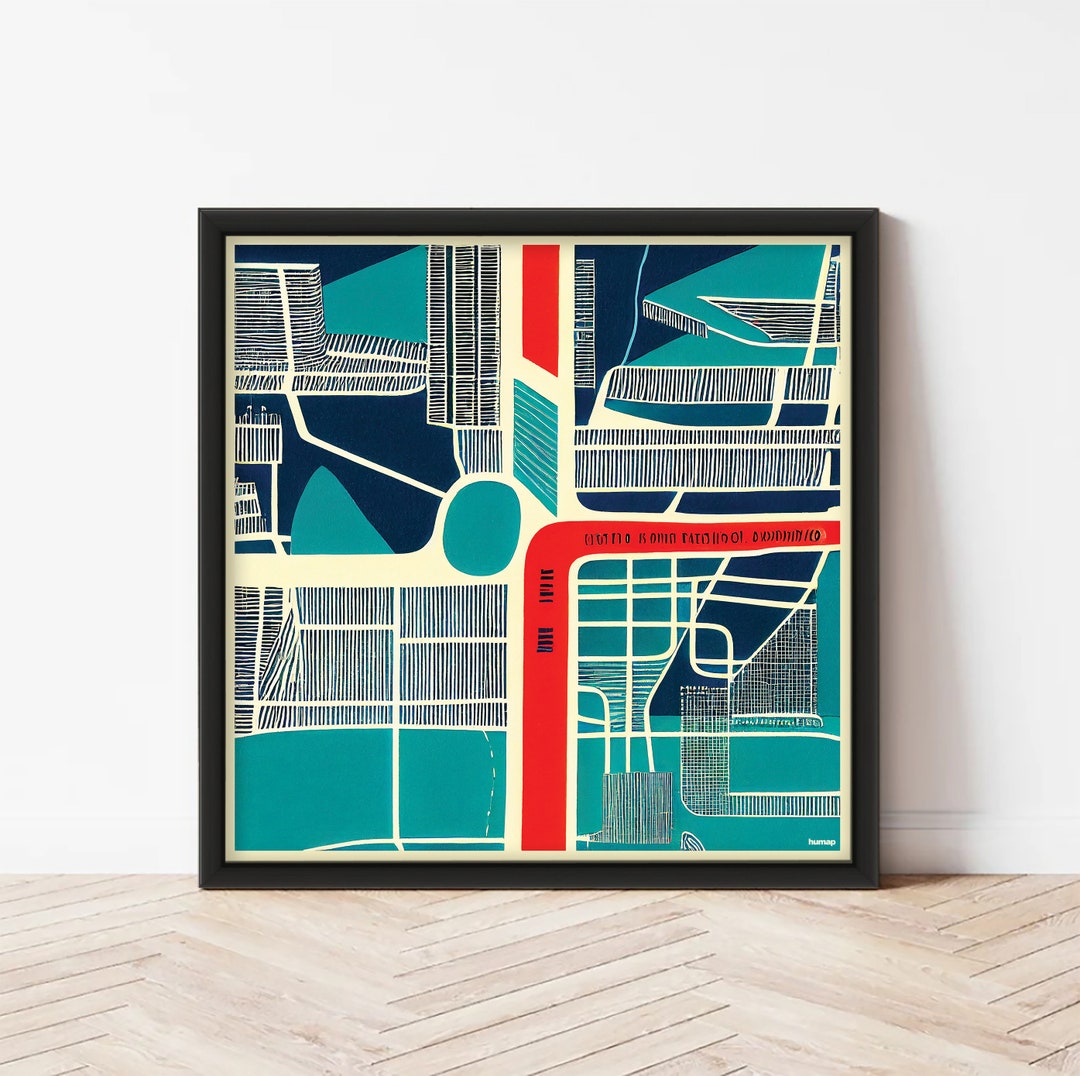 Abstract Map | Abstract City Map | Colorful Map | Art Print | City Map ...