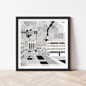 Stadtplan von Latina | Abstrakter Stadtplan | Stadtplanillustration | Kunstdruck | Stadtkarte | Handgezeichnete abstrakte Karte | Wanddruck | Heimdekoration