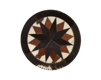 Round Genuine Cowhide Placemat