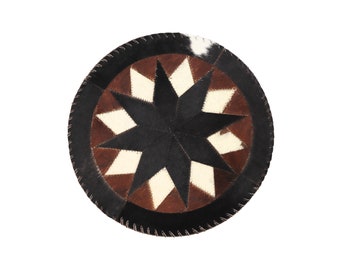 Round Genuine Cowhide Placemat