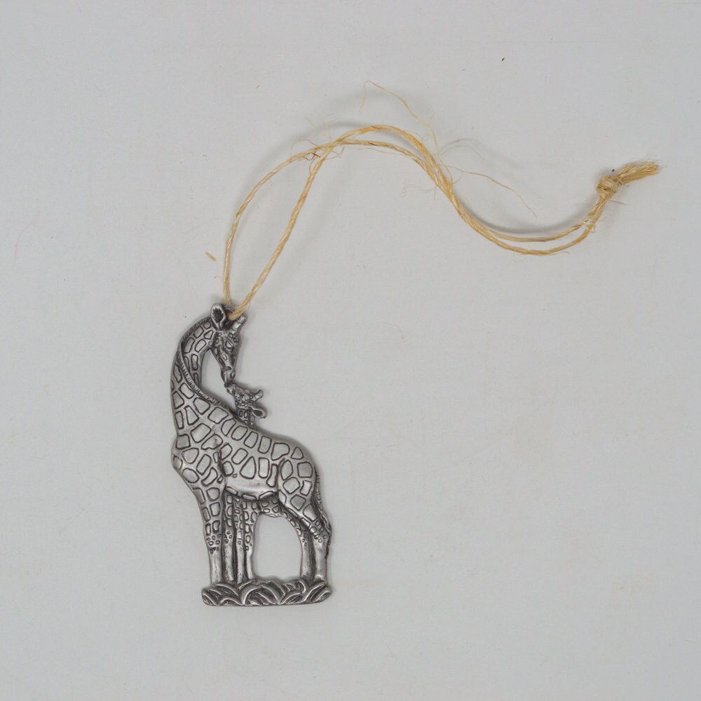 Mama Giraffe Kissing Baby Satin Window Ornament Mama Giraffe Kissing