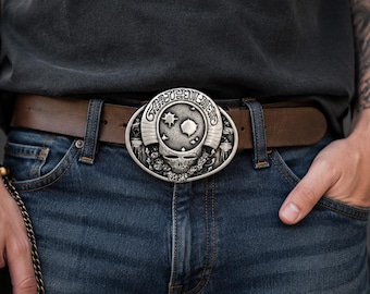 Vintage Satin Pewter Grateful Dead buckle steal your face buckle made  in the  (USA) Limited Edition