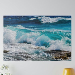 Ocean Waves, Canvas Wall Art, Living room print, Landscape print, Ocean print, Relaxed wall art