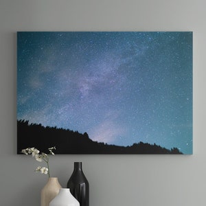 Starry Night, Canvas Wall Art, Living room print, Landscape print, lake print, Relaxed wall art