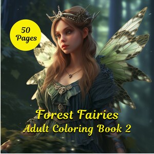Adult Coloring Book, Grayscale Coloring Pages, Printable Adult Coloring Pages,  Download Grayscale Illustration, Fantasy Fairy Princess
