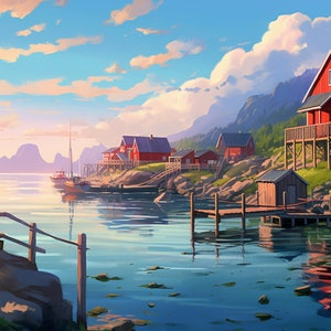 Jigsaw Puzzle for Adults, Beautiful Lake Mountain Village, 1000pcs, Colorful Puzzle, Gift For Puzzle Lover, Jigsaw Puzzle
