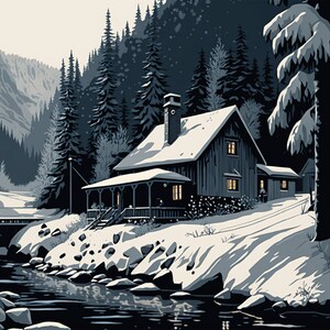Jigsaw Puzzle for Adults, Winter Valley Home, 1000pcs, Colorful Puzzle, Gift For Puzzle Lover, Jigsaw Puzzle