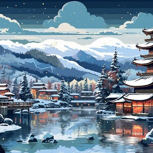 Jigsaw Puzzle for Adults, Stunning Snowy Winter City, 1000pcs, Colorful Puzzle, Gift For Puzzle Lover, Jigsaw Puzzle