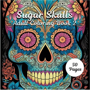 Adult Coloring Book, Grayscale Coloring Pages, Printable Adult Coloring Pages,  Download Grayscale Illustration, Sugar Skull
